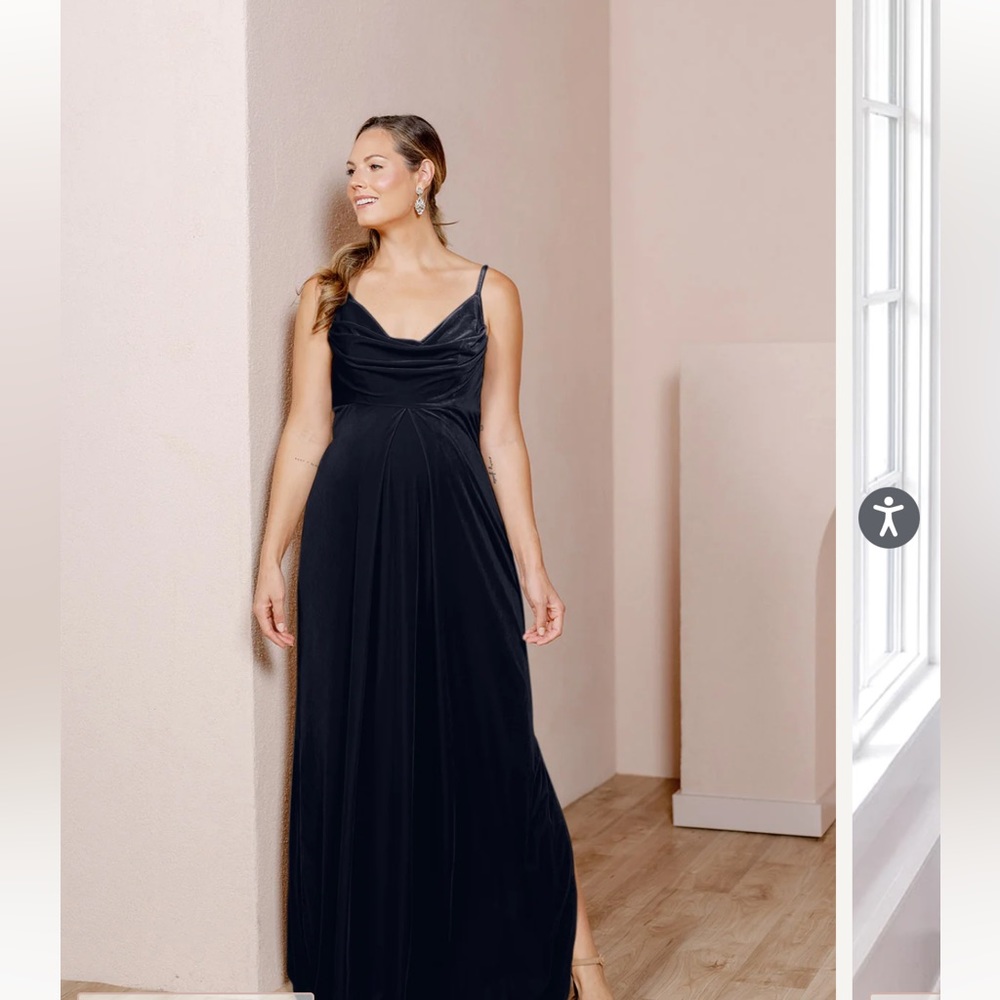 Revelry Skye Velvet Formal Dress Navy Blue